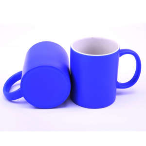 Factory Wholesale Cheap Ceramic Blue Mug with Company Logo